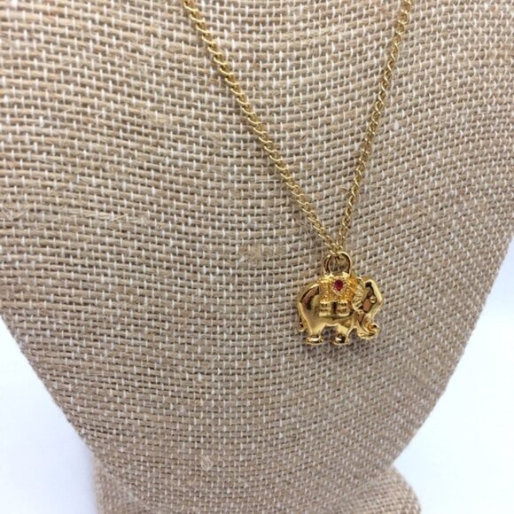 ELEPHANT CRYSTAL CHARM NECKLACE - Picture 5 of 10